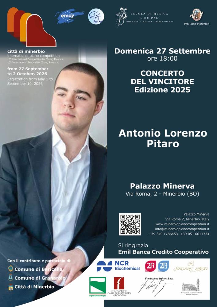 Concerto del vincitore dell'edizione 2025 Antonio Lorenzo Pitaro